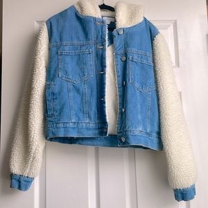 Fuzzy Jean Jacket